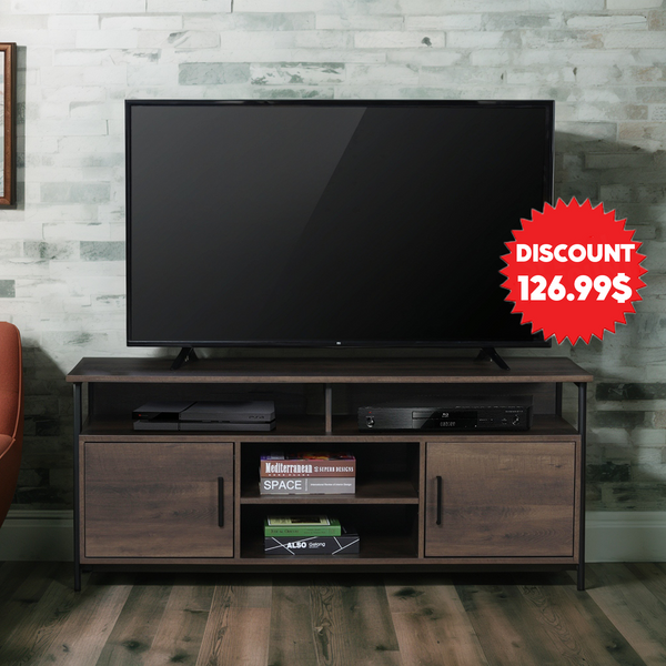 📺 Smoky Oak TV Stand – 58” Wide | Fits TVs up to 65”