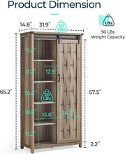Load image into Gallery viewer, Farmhouse Bookcases with Doors, Floor Standing 6-Shelf Display Storage Shelves, 72 in Tall Bookshelves for Home Office, Living Room