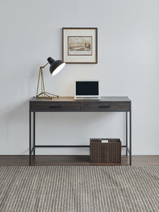 Caffoz 2 Drawer Writing Desk, Dark Brown