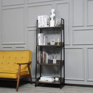 Caffoz 4-Tier Standing Shelf,Dark Brown Oak