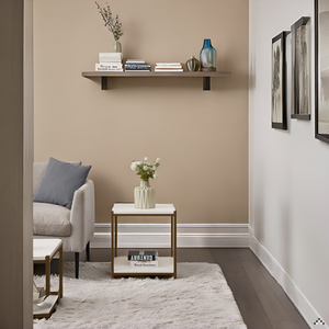 Tall Side End Table by CAFFOZ Furniture Designs |Brooklyn Series | Night Stand | Coffee Table |Storage Shelf | Sturdy | Easy Assembly | White Gold Wood Look Accent Furniture with Metal Frame