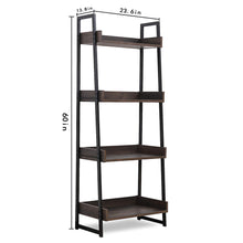 Load image into Gallery viewer, Caffoz 4-Tier Standing Shelf,Dark Brown Oak