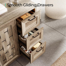 Load image into Gallery viewer, 43"Farmhouse Sideboard Buffet Cabinet, Storage Cabinet with Drawers and Shelves for Dining Room, Living Room, or Kitchen,Light Brown