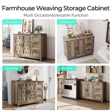 Load image into Gallery viewer, 43"Farmhouse Sideboard Buffet Cabinet, Storage Cabinet with Drawers and Shelves for Dining Room, Living Room, or Kitchen,Light Brown