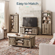 Load image into Gallery viewer, Farmhouse 6-Tier Bookcase, 72.3" Tall Storage Cabinet with Door &amp; Adjustable Shelves, Free Standing Display Bookcase for Home Office, Living Room