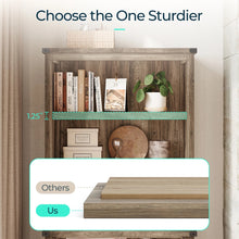 Load image into Gallery viewer, Farmhouse 6-Tier Bookcase, 72.3" Tall Storage Cabinet with Door &amp; Adjustable Shelves, Free Standing Display Bookcase for Home Office, Living Room