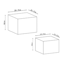 Load image into Gallery viewer, Caffoz Contemporary Nesting Coffee Tables - Set of 2 Square Faux Marble Design, Space-Saving Modern Center Tables for Living Room, Apartment, or Bedroom