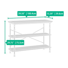 Load image into Gallery viewer, Industrial Console Table with Shelves, 3-Tier Accent Display Table for Living Room or Entryway, Northern Oak Finish with Metal Frame, Multi-Level Storage Organizer